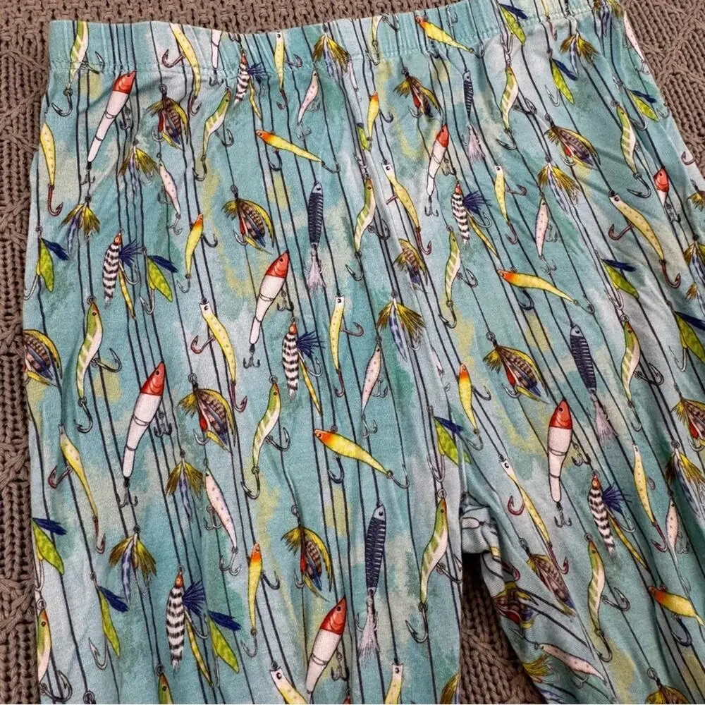 George Hats Kids Blue Fly Fishing Print Pajama Set ~ 5T